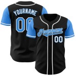 Maillot de baseball bleu et blanc Two Custom Authentic Electric, noir Maillot de baseball bleu et blanc Two Custom Authentic Electric, noir