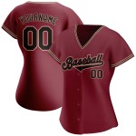 Maillot de baseball authentique et personnalisé de couleur crème et cramoisie Black-City Maillot de baseball authentique et personnalisé de couleur crème et cramoisie Black-City