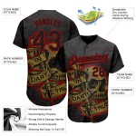 Maillot de baseball 3D noir authentique à motif personnalisé Dart en rouge - Old We Gold Trust Maillot de baseball 3D noir authentique à motif personnalisé Dart en rouge - Old We Gold Trust