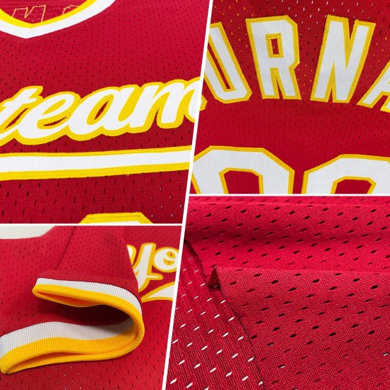 Maillot de baseball rétro authentique doré-blanc marron personnalisé Maillot de baseball rétro authentique doré-blanc marron personnalisé