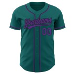 Maillot de baseball violet-noir personnalisé authentique bleu sarcelle Maillot de baseball violet-noir personnalisé authentique bleu sarcelle
