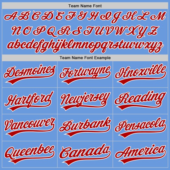 Maillot de baseball authentique rétro rouge clair et blanc, bleu personnalisé Maillot de baseball authentique rétro rouge clair et blanc, bleu personnalisé