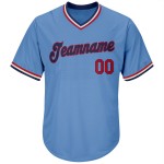 Chemise de baseball bleue en tricot côtelé, jersey rouge-bleu marine, légère, personnalisée, rétro, authentique Chemise de baseball bleue en tricot côtelé, jersey rouge-bleu marine, légère, personnalisée, rétro, authentique