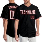 Maillot de baseball blanc-rouge noir authentique personnalisé Maillot de baseball blanc-rouge noir authentique personnalisé