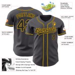 Maillot de baseball authentique gris noir et or personnalisé Maillot de baseball authentique gris noir et or personnalisé