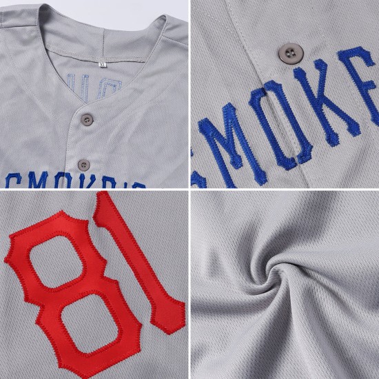 Maillot de baseball gris-noir authentique gris personnalisé Maillot de baseball gris-noir authentique gris personnalisé