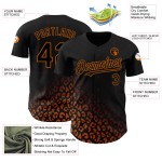 Maillot de baseball authentique imprimé Texas, motif léopard noir, orange, personnalisé en 3D Maillot de baseball authentique imprimé Texas, motif léopard noir, orange, personnalisé en 3D