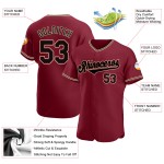 Maillot de baseball authentique et personnalisé de couleur crème et cramoisie Black-City Maillot de baseball authentique et personnalisé de couleur crème et cramoisie Black-City