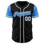 Maillot de baseball bleu et blanc Two Custom Authentic Electric, noir Maillot de baseball bleu et blanc Two Custom Authentic Electric, noir