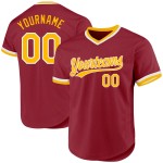 Maillot de baseball rétro authentique doré-blanc marron personnalisé Maillot de baseball rétro authentique doré-blanc marron personnalisé