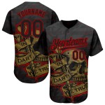 Maillot de baseball 3D noir authentique à motif personnalisé Dart en rouge - Old We Gold Trust Maillot de baseball 3D noir authentique à motif personnalisé Dart en rouge - Old We Gold Trust