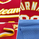 Maillot de baseball authentique rétro rouge clair et blanc, bleu personnalisé Maillot de baseball authentique rétro rouge clair et blanc, bleu personnalisé