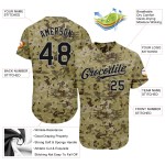 Maillot de baseball authentique Service Salute Camo noir-gris personnalisé Maillot de baseball authentique Service Salute Camo noir-gris personnalisé