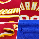 Maillot de baseball Royal blanc-rouge authentique, rétro, personnalisé Maillot de baseball Royal blanc-rouge authentique, rétro, personnalisé