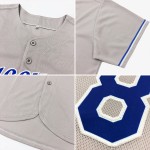 Maillot de baseball gris authentique bleu marine et blanc personnalisé Maillot de baseball gris authentique bleu marine et blanc personnalisé