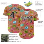 Maillot de baseball marron noir et blanc pour gourmets, motif 3D, design authentique et personnalisé, dessert Maillot de baseball marron noir et blanc pour gourmets, motif 3D, design authentique et personnalisé, dessert