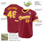 Maillot de baseball rétro authentique doré-blanc marron personnalisé Maillot de baseball rétro authentique doré-blanc marron personnalisé