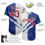 Maillot personnalisé à gratter 3D Graffiti Baseball Rouge-Royal Motif Authentique