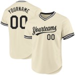Maillot de baseball personnalisé noir et blanc rétro crème authentique Maillot de baseball personnalisé noir et blanc rétro crème authentique