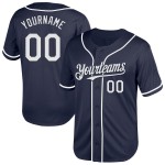 Maillot de baseball personnalisé bleu marine et blanc, authentique, en maille Maillot de baseball personnalisé bleu marine et blanc, authentique, en maille