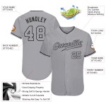 Maillot de baseball gris-noir authentique gris personnalisé Maillot de baseball gris-noir authentique gris personnalisé