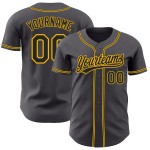 Maillot de baseball authentique gris noir et or personnalisé Maillot de baseball authentique gris noir et or personnalisé
