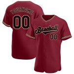 Maillot de baseball authentique et personnalisé de couleur crème et cramoisie Black-City Maillot de baseball authentique et personnalisé de couleur crème et cramoisie Black-City