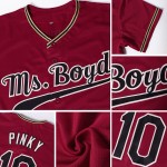 Maillot de baseball authentique et personnalisé de couleur crème et cramoisie Black-City Maillot de baseball authentique et personnalisé de couleur crème et cramoisie Black-City