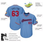 Chemise de baseball bleue en tricot côtelé, jersey rouge-bleu marine, légère, personnalisée, rétro, authentique Chemise de baseball bleue en tricot côtelé, jersey rouge-bleu marine, légère, personnalisée, rétro, authentique