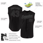 Maillot de baseball sans manches personnalisé authentique gris acier noir Maillot de baseball sans manches personnalisé authentique gris acier noir