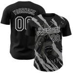 Maillot blanc authentique animal pitbull noir 3D chien design baseball motif personnalisé Maillot blanc authentique animal pitbull noir 3D chien design baseball motif personnalisé