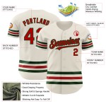 Maillot de baseball Line authentique personnalisé rouge-vert crème Maillot de baseball Line authentique personnalisé rouge-vert crème