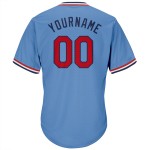 Chemise de baseball bleue en tricot côtelé, jersey rouge-bleu marine, légère, personnalisée, rétro, authentique Chemise de baseball bleue en tricot côtelé, jersey rouge-bleu marine, légère, personnalisée, rétro, authentique